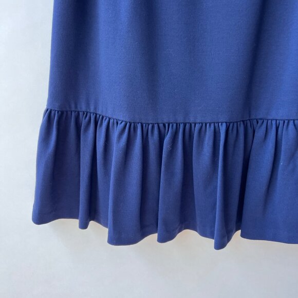 Shoshanna Navy Short Sleeve Ruffle hem belted sheath Dress, Size 6 O40 - Picture 7 of 8